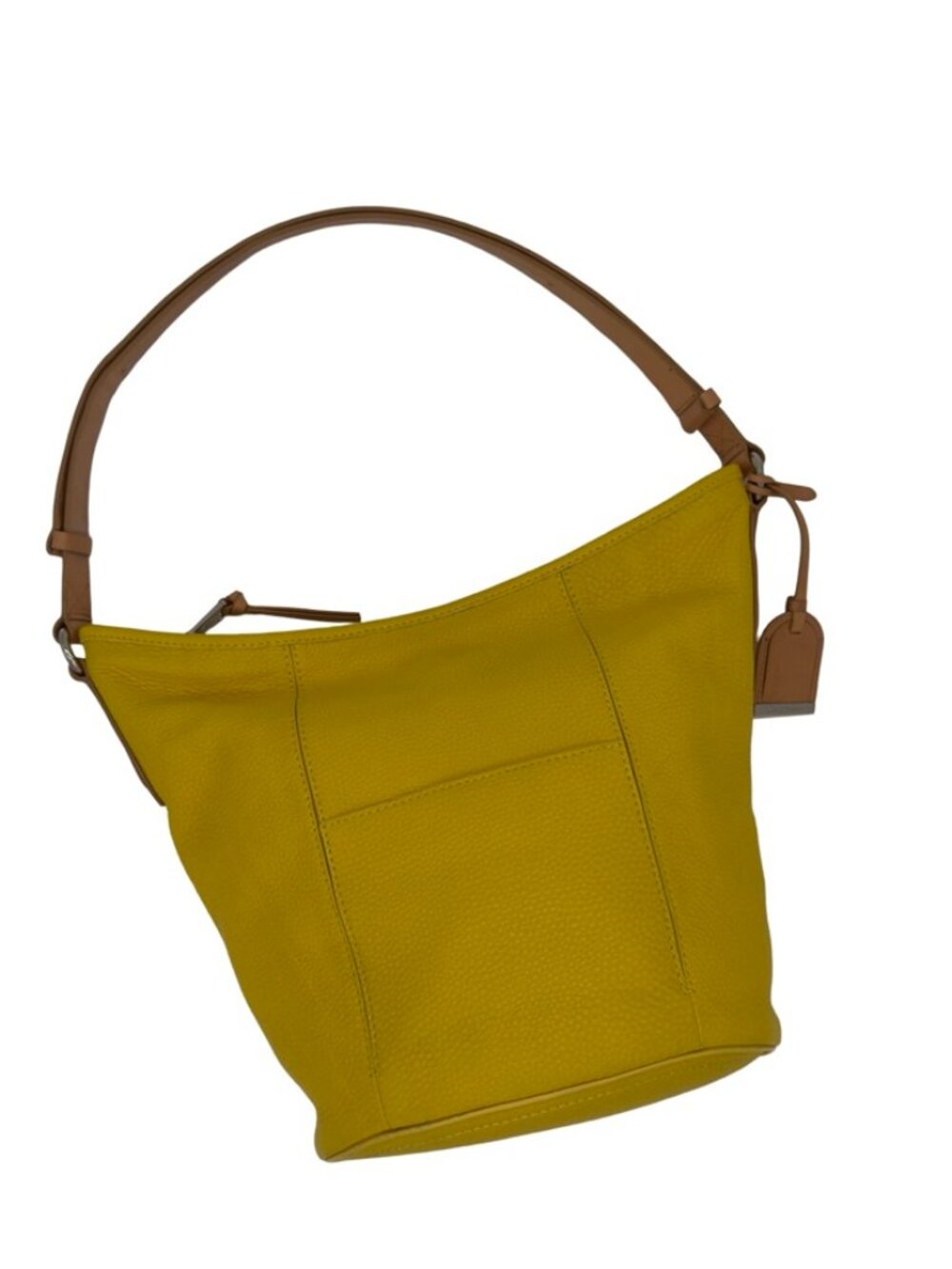 Cole Haan Yellow Leather Shoulder Hobo with Tan Strap